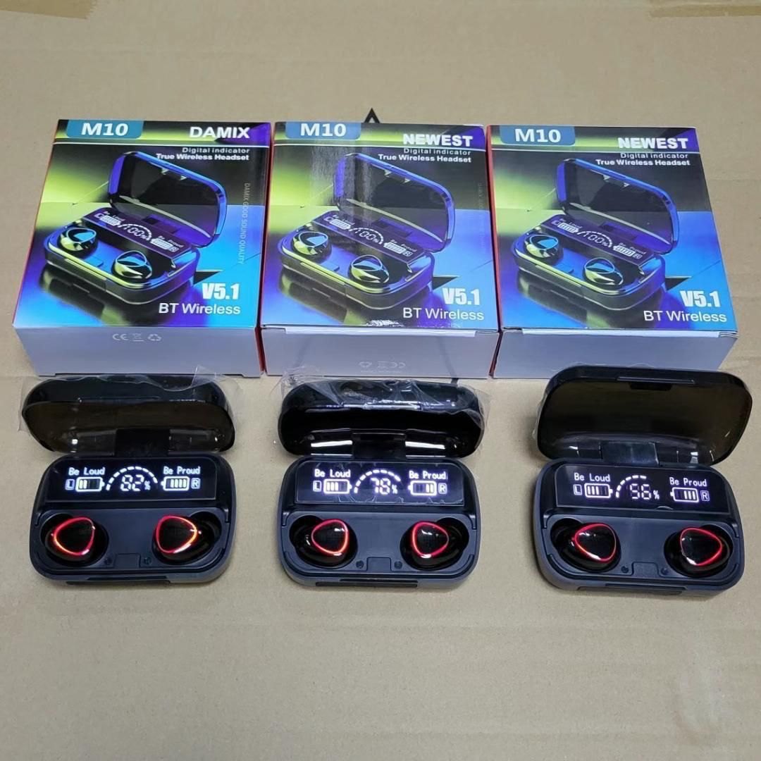 M10 bluetooth Buds with digital display with phone charging powerbank